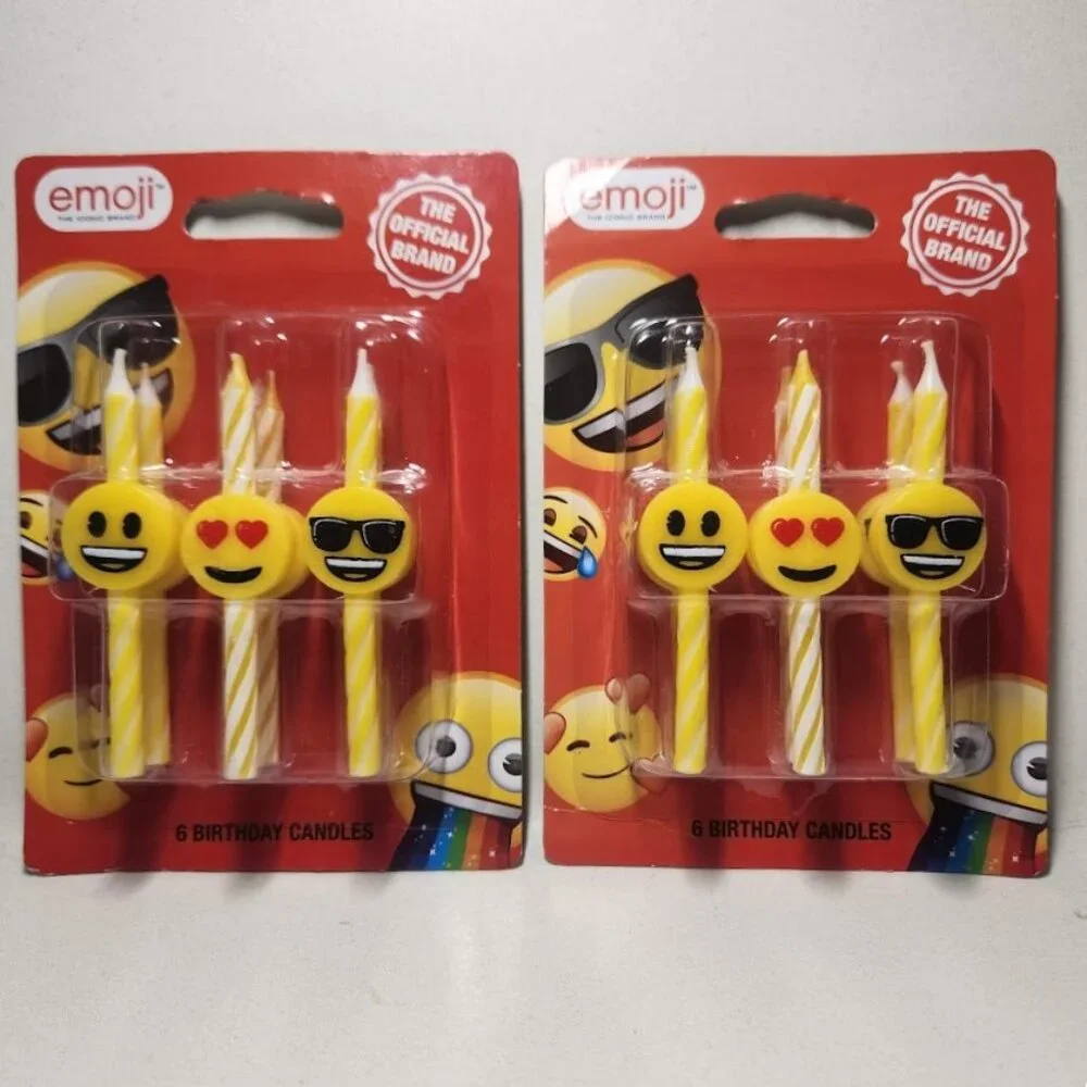 NEW 12 Emoji Candles Birthday Party Supplies Decor NIP Candle Cake Topper Happy